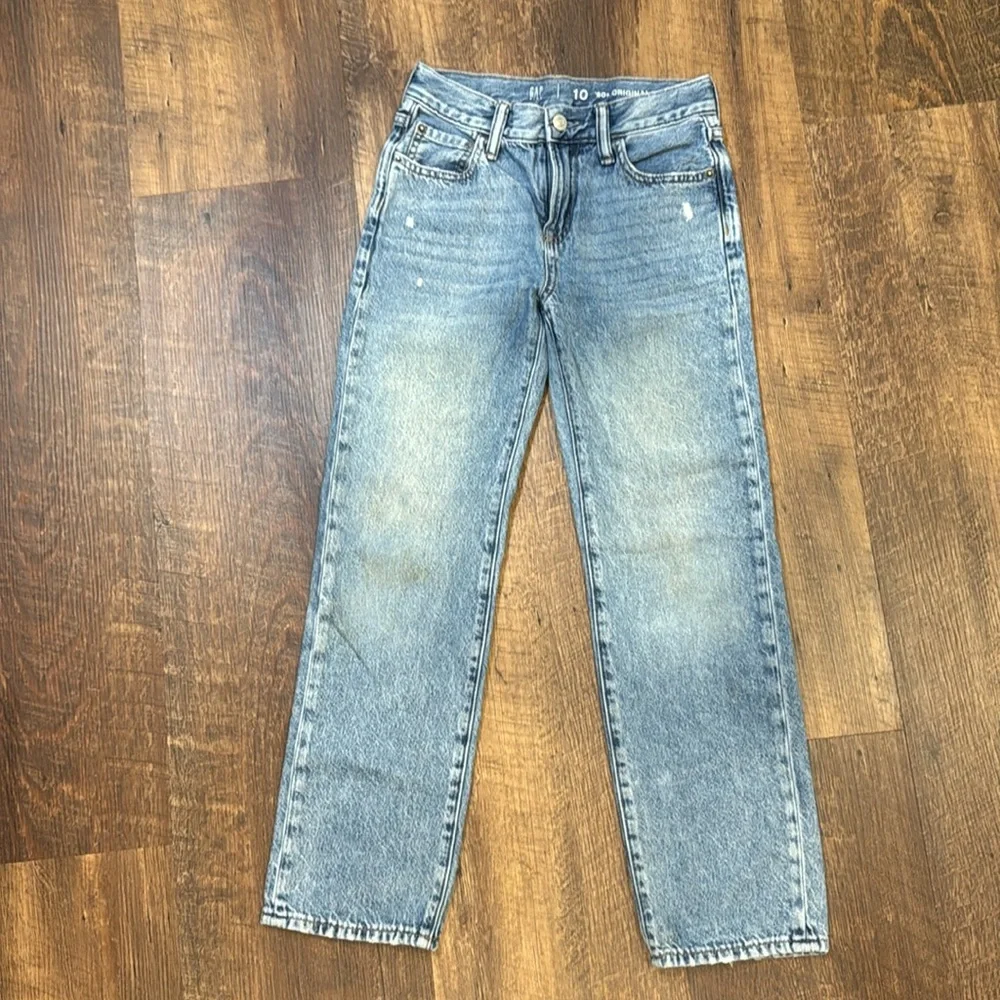 Gap‎ Kids Boys Size 10 90s Straight Jeans Light Wash Blue Denim Streetwear